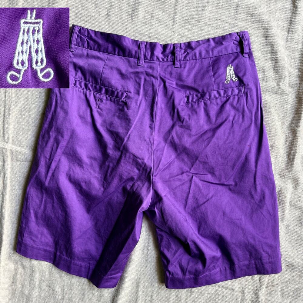 Royal & Awesome Golf Shorts Men's Size 30 Purple Patch Chino Preppy Stretch
